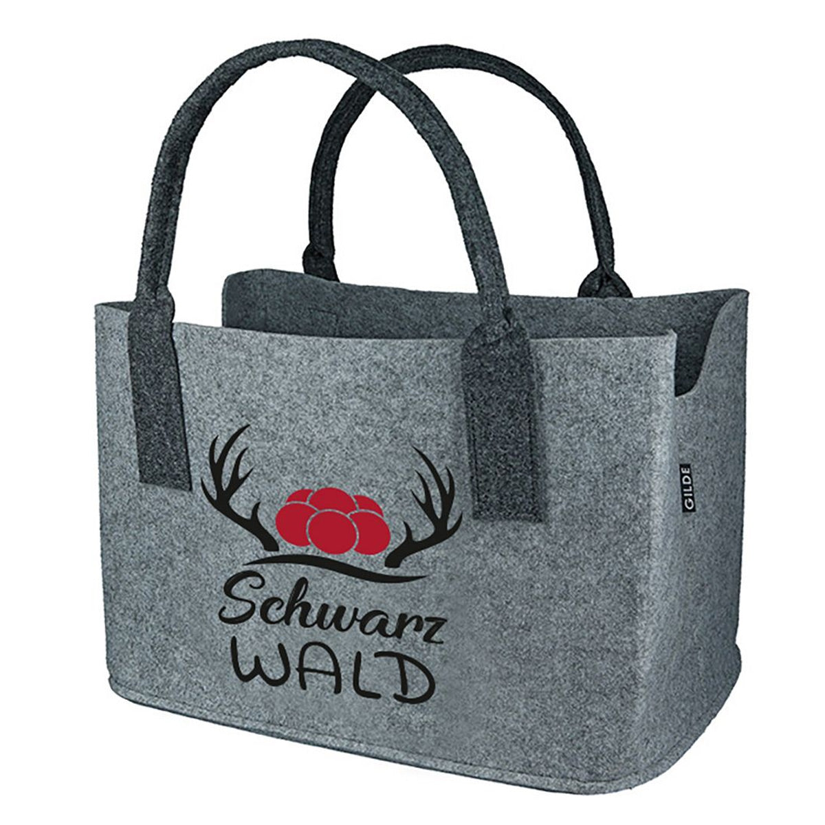 Filztasche 'Schwarzwald' mit Hirsch und Bollenhut, ca.40 x 26 cm