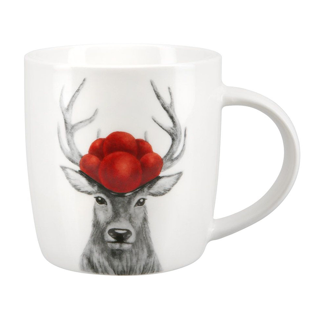 Porzellan-Tasse Hirsch mit Bollenhut, ca. 380 ml