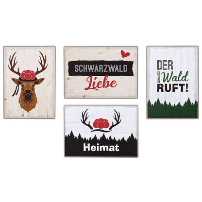 Schwarzwald Magnete 4-er Set jeweils 5 x 7 cm