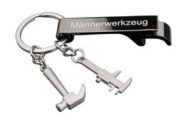 Schlüsselanhänger mit Flaschenöffner "Männerwerkzeug"