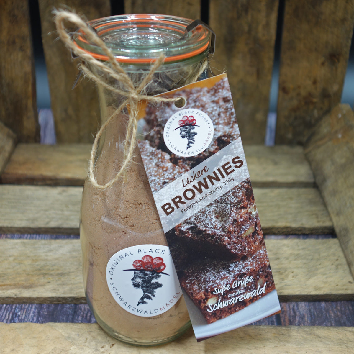 Geschenkset Schwarzwald Brownies im WECK-Glas, Backmischung