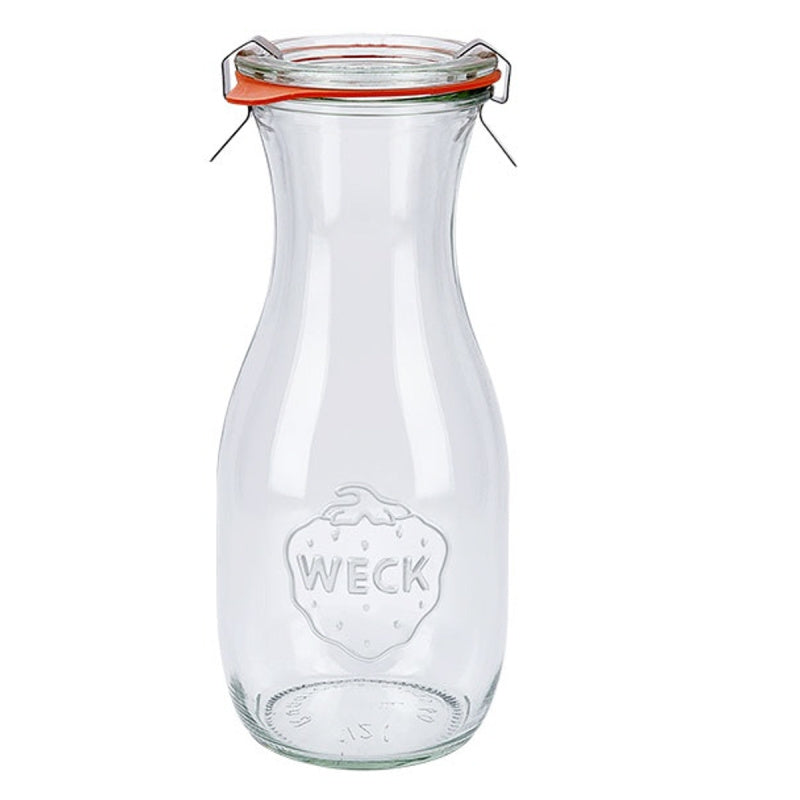 WECK Saftflasche 530 ml incl.Deckel, Gummi + Klammern, 6-er Set